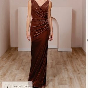 Revelry Dawson Velvet Dress - Terracota